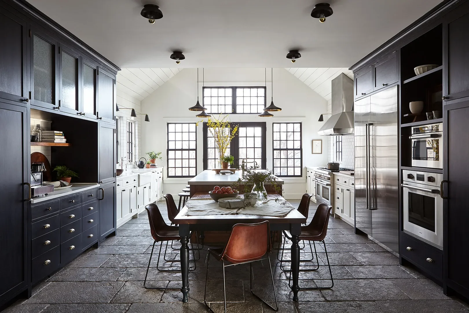 A Stone Farmhouse, Civil War–Era Addition, and Stucco New Build Come Together in the Hudson Valley